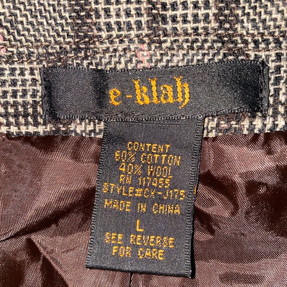 K/Lab Brown Plaid Blazer with Pink Stitching - Picture 12 of 14